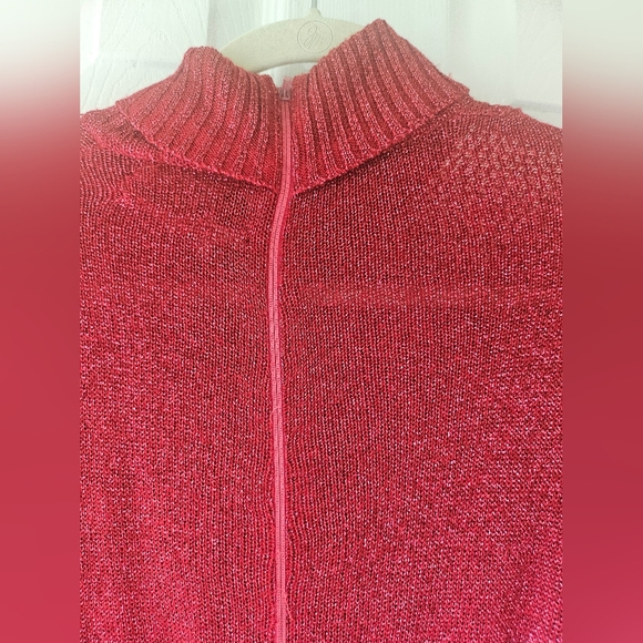 Vintage 70s Wenjilli cranberry metallic maxi dress - Picture 6 of 8